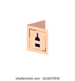 Wine menu design of Winery alcohol drink beverage restaurant celebration and party theme Vector illustration