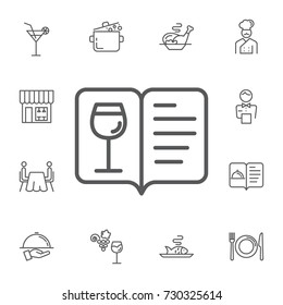 Wine Menu, Food And Restaurant, Alcoholic Drink, Restaurant, Alcohol icon. Simple Set of restaurant Vector Line Icons.