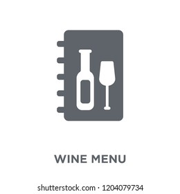 Wine menu icon. Wine menu design concept from Restaurant collection. Simple element vector illustration on white background.