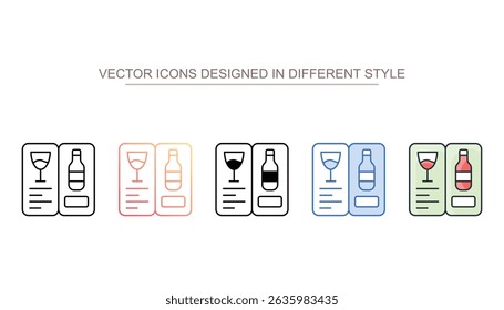 Wine Menu design ícone com fundo branco ilustração stock