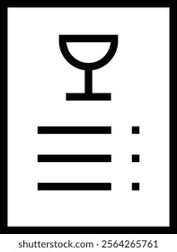 wine menu icon. Thin linear style design isolated on white background