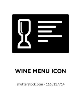 Wine menu icon vector isolated on white background, Wine menu transparent sign , food symbols