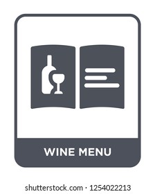 wine menu icon vector on white background, wine menu trendy filled icons from Hotel and restaurant collection, wine menu simple element illustration