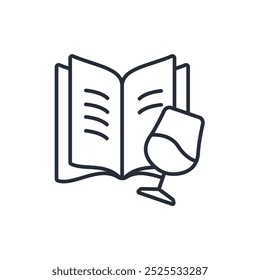 Wine menu icon. vector.Editable stroke.linear style sign for use web design,logo.Symbol illustration.