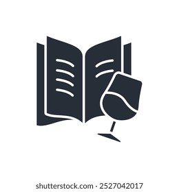 Icono de menú de vino. Vector. Trazo editable. Signo de estilo lineal para uso Diseño web, logotipo. Ilustración de símbolo.