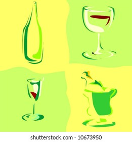 wine menu icons vector design