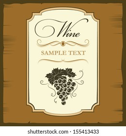  Wine menu. labels for wine with grapes.