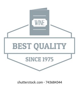 Wine menu logo. Simple illustration of wine menu vector logo for web