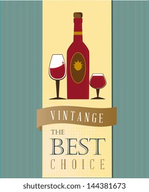 wine menu over blue background vector illustration