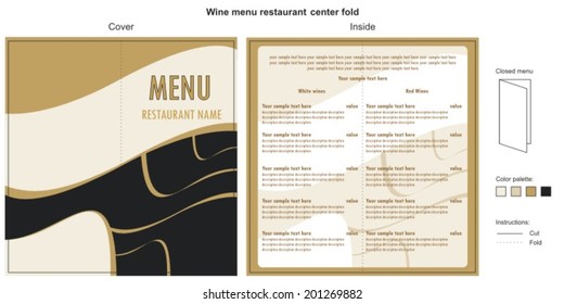 Wine menu restaurant template