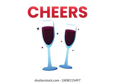 Wine New Year Sticker Design