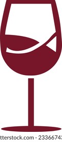 wine ocean glass logo design illustration