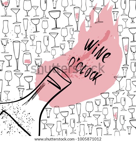 Funny Saying For Posters Cafe And Bar T Shirt Design Brushigraphy Hand Il Ration Of Wine Gl Es And Bottle On The Abstract Background Funny Saying For Posters Cafe And Bar T Shirt Design Brushigraphy Hand Il Ration Of Wine Gl Es And Bottle On The Abstract Background