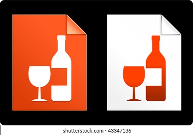 Wine on Paper Set Original Vector Illustration