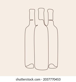 Wine one line drawing vector