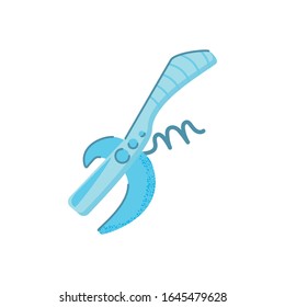 wine opener icon over white background, flat and colorful design, vector illustration