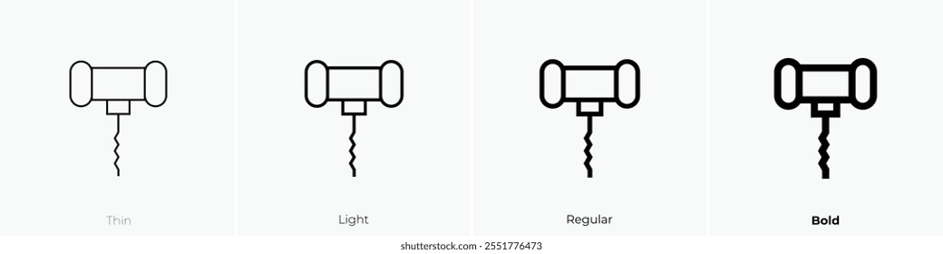 wine opener icon. Thin, Light Regular And Bold style design isolated on white background