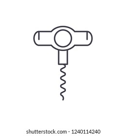 Wine opener line icon concept. Wine opener vector linear illustration, symbol, sign