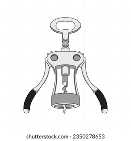 Wine opener on white background
