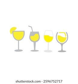 wine orange logo icon set illustration