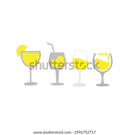 wine orange logo icon set illustration