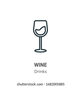 Weinkeller Vektorillustration Symbol. dünne schwarze Weinsymbol, einfache flache Vektorillustration-Elementgrafik aus bearbeitbaren Getränken Konzept einzeln auf weißem Hintergrund