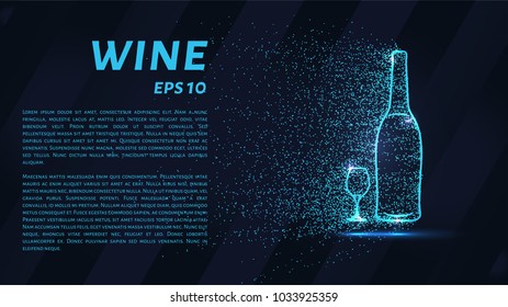 Wine of the particles. The wine consists of small circles and dots. Vector illustration.