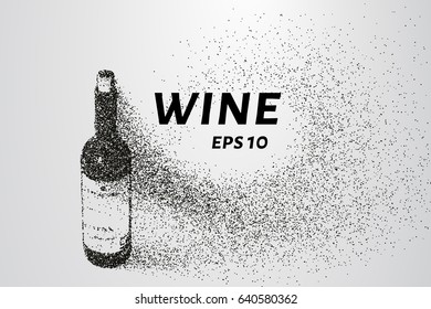Wine of the particles. The wine consists of small circles and dots. Vector illustration