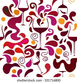 wine pattern retro style