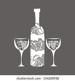 Wine pattern vector illustration