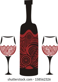 Wine pattern vector illustration