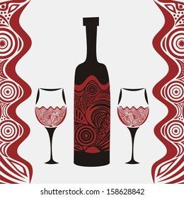 Wine pattern vector illustration