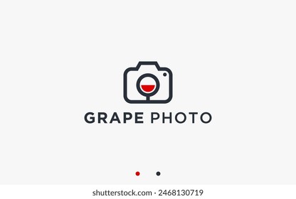 wine photography logo design vector silhouette illustration