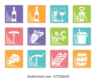 Wine pictogram set