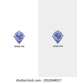 wine pin logo vector design tamplate