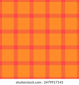 Wine plaid background fabric, summertime check vector seamless. Classical texture tartan pattern textile in red and orange colors palette.