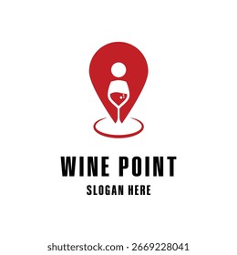ideia de design de logotipo de localização de ponto de vinho
