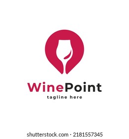 Wine Point Logo Wine Glass Pin Stock Vector (Royalty Free) 2181557345 ...