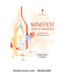 Wine Poster.  Wine Fest Poster. Wine House Poster.