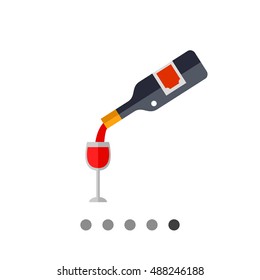 Wine Pouring from Bottle into Glass Icon