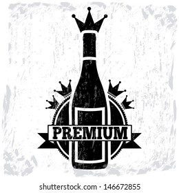wine premium label over white background vector illustration 