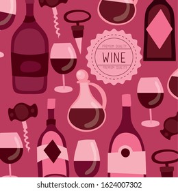 wine premium quality poster with set icons vector illustration design