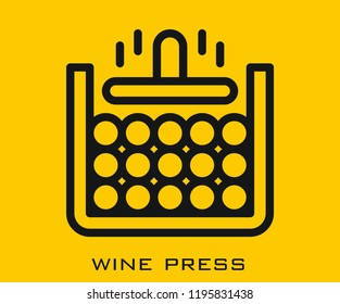 Wine press icon signs