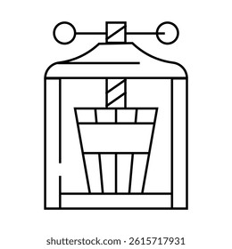 wine press manufacturing equipment line icon vector. wine press manufacturing equipment sign. isolated contour symbol black illustration