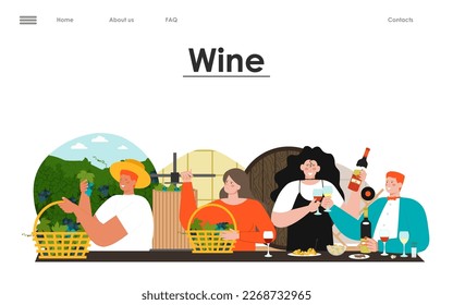 Wine producing and drinking website landing page