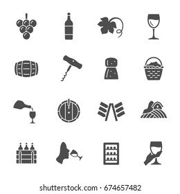 Wine production icons