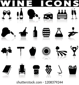 Wine production icons set. 