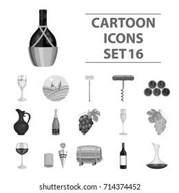 Wine production set icons in monochrome style. Big collection of wine production vector symbol stock illustration