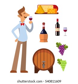 Wine production vector set.