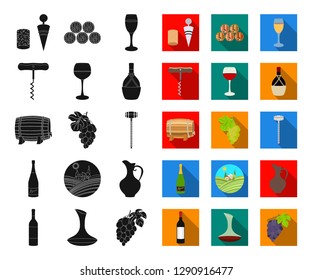 Wine products black,flat icons in set collection for design. Equipment and production of wine vector symbol stock web illustration.